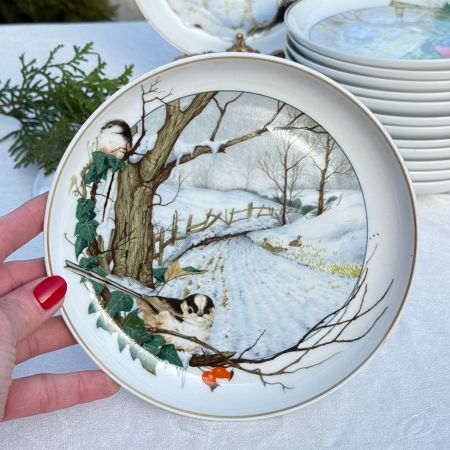 Тарелка Arzberg Birds of the Country Year Февраль 17 см фарфор Германия