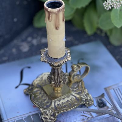 Лампа подсвечник бронза Швеция 