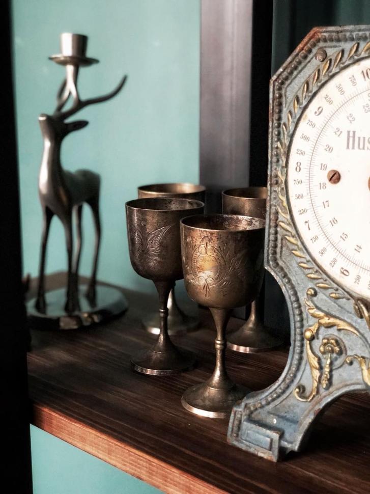 Бокал с узором, серебрение по латуни