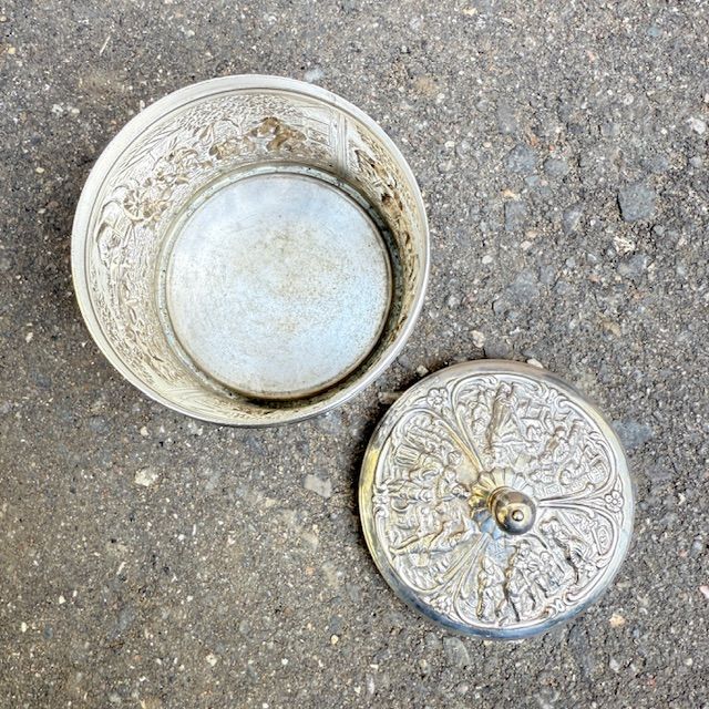 Чайница шкатулка DE 11 см мельхиор серебрение Голландия