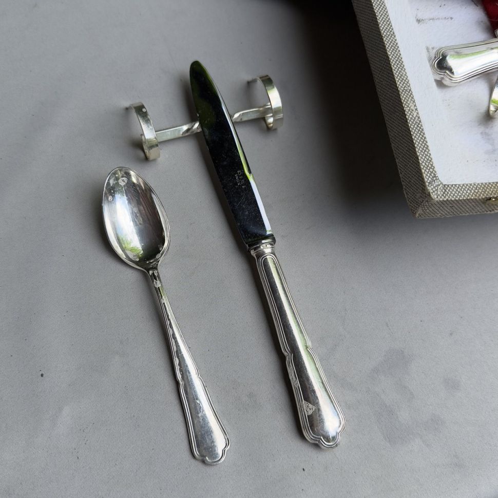 Нож столовый 25 см сталь серебрение Франция