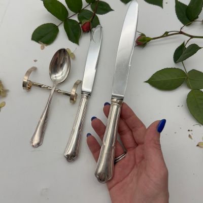 Нож столовый 25 см сталь серебрение Франция