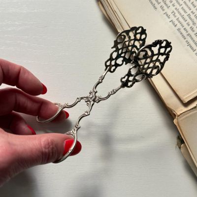 Щипцы ножницы для десерта Ажур 12 см серебро