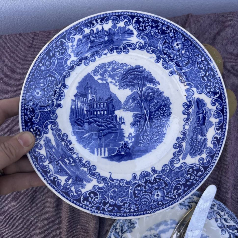 Тарелка Maastricht Petrus Regout Castillo 20 см Голландия 1899 г.
