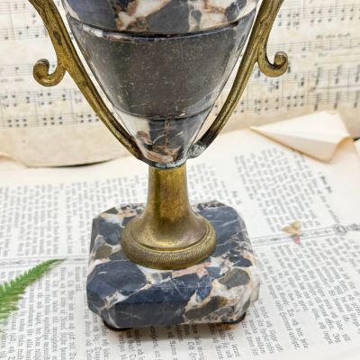 Кубок каминный 33 см XIX век Франция мрамор латунь