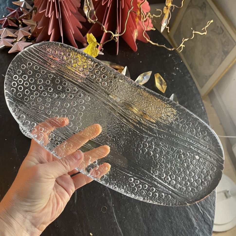 Блюдо Pukeberg 33 см хрусталь Швеция 