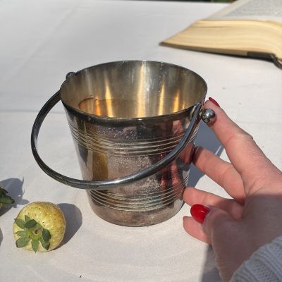Ведро для льда с ручкой 18 см серебрение