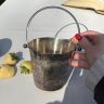 Ведро для льда с ручкой 18 см серебрение