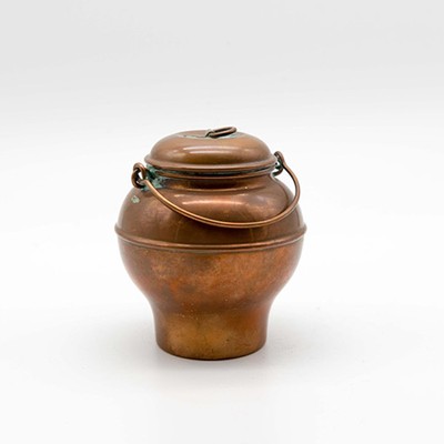 Миниатюрный медный бидон с латунной ручкой