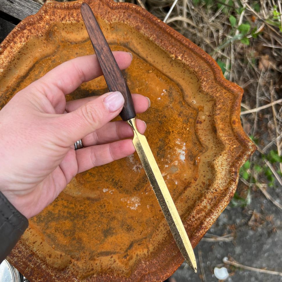 Нож для бумаги с деревянной ручкой 22 см 