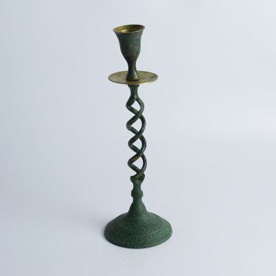 Подсвечник с витой ножкой латунь