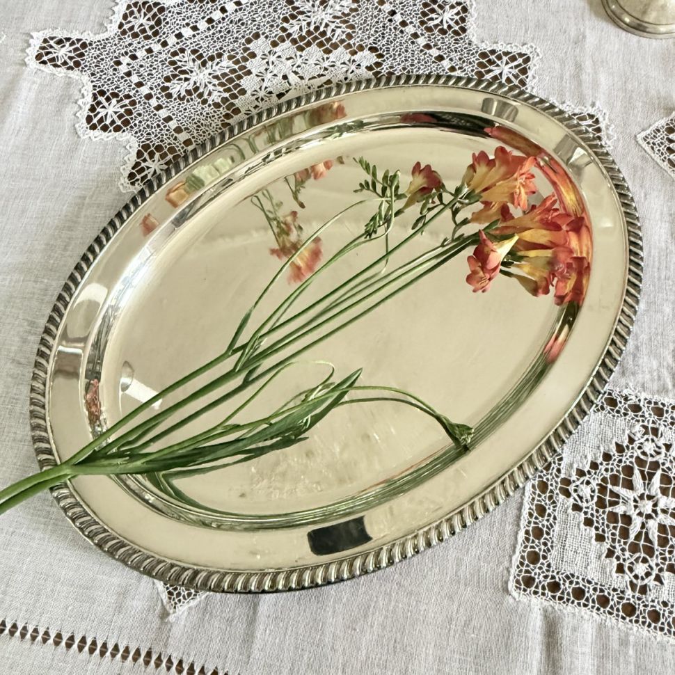 Поднос 55 см Fleuron Christofle Франция серебрение