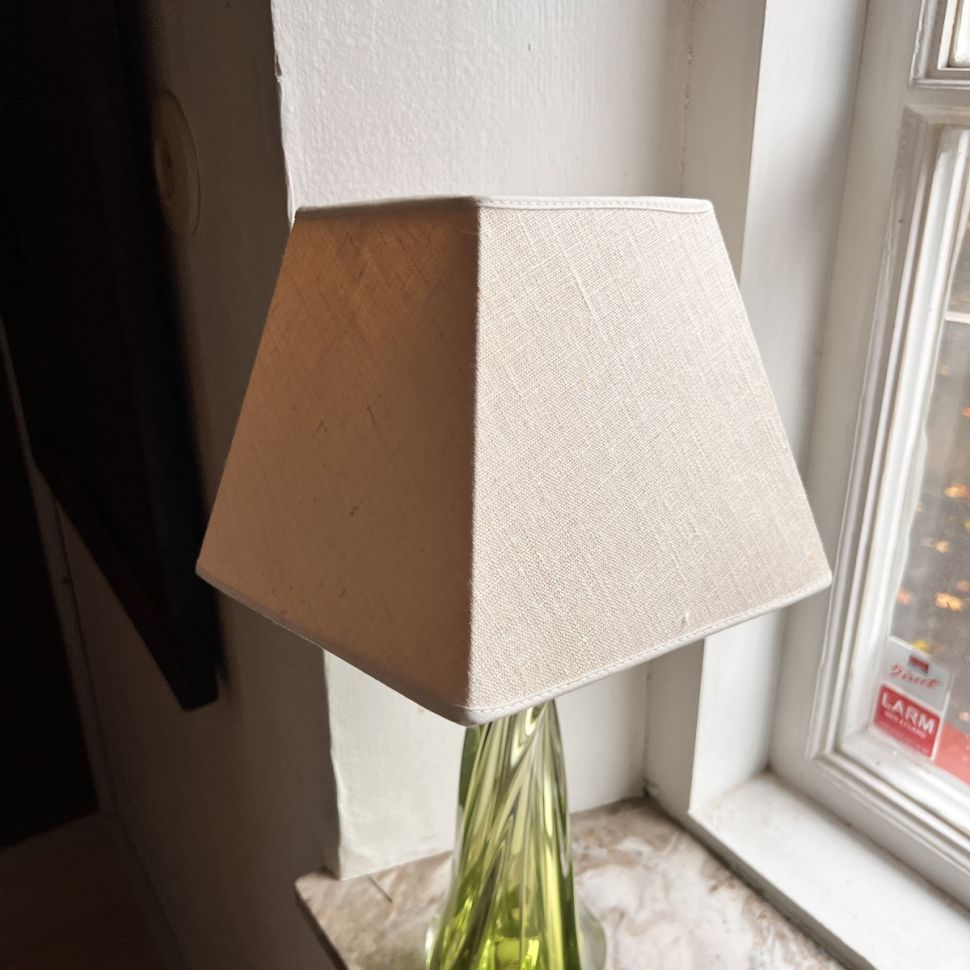 Абажур бежевый 20 см ткань рогожка