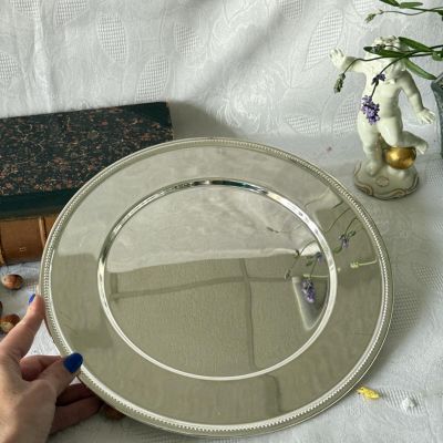 Блюдо поднос подставка под тарелку 30 см серебрение