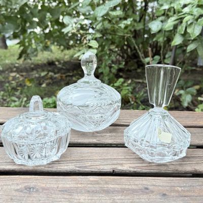 Шкатулка икорница Echt. Bleikristall 13 см Германия