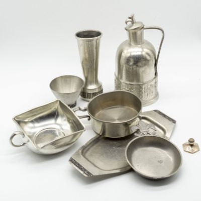 Набор из поврежденных оловянных предметов, Лом 3