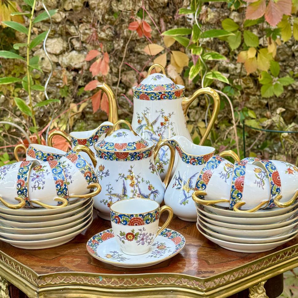 Блюдце Limoges MF 14 см фарфор Франция конец 19 в. 