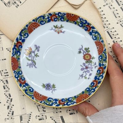 Блюдце Limoges MF 14 см фарфор Франция конец 19 в. 