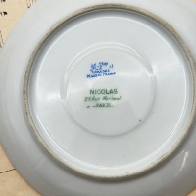Блюдце Limoges MF 14 см фарфор Франция конец 19 в.