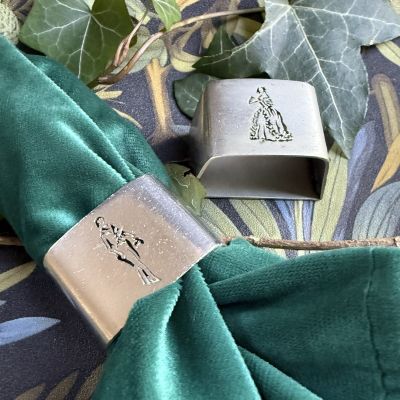 Кольцо для салфетки набор 2 шт Мадам и Джентльмен мельхиор