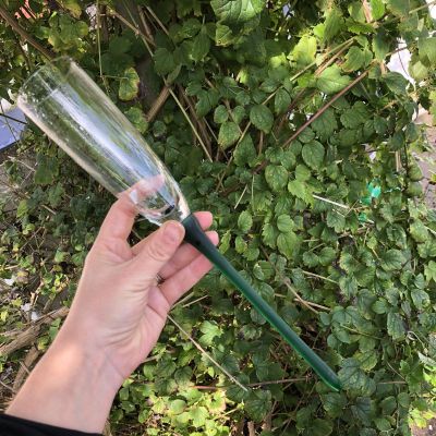 Бокал для игристого на высокой ножке 32 см зеленый матовый