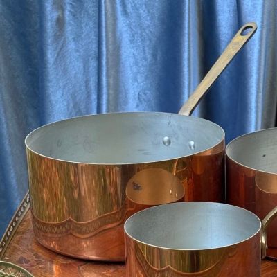 Ковш с ручкой 3 л Франция медь латунь