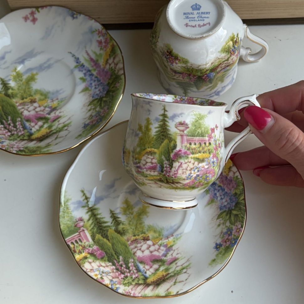 Кофейная пара Royal Albert Kentish Rockery 130 мл 1950 гг