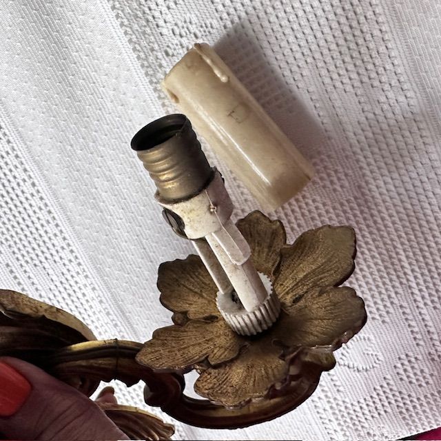 Бра настенное на 2 лампы 25 см бронза Франция