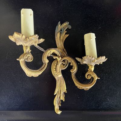 Бра настенное на 2 лампы 25 см бронза Франция      