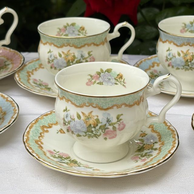 Чайная пара Royal Canterbury green 180 мл Англия фарфор
