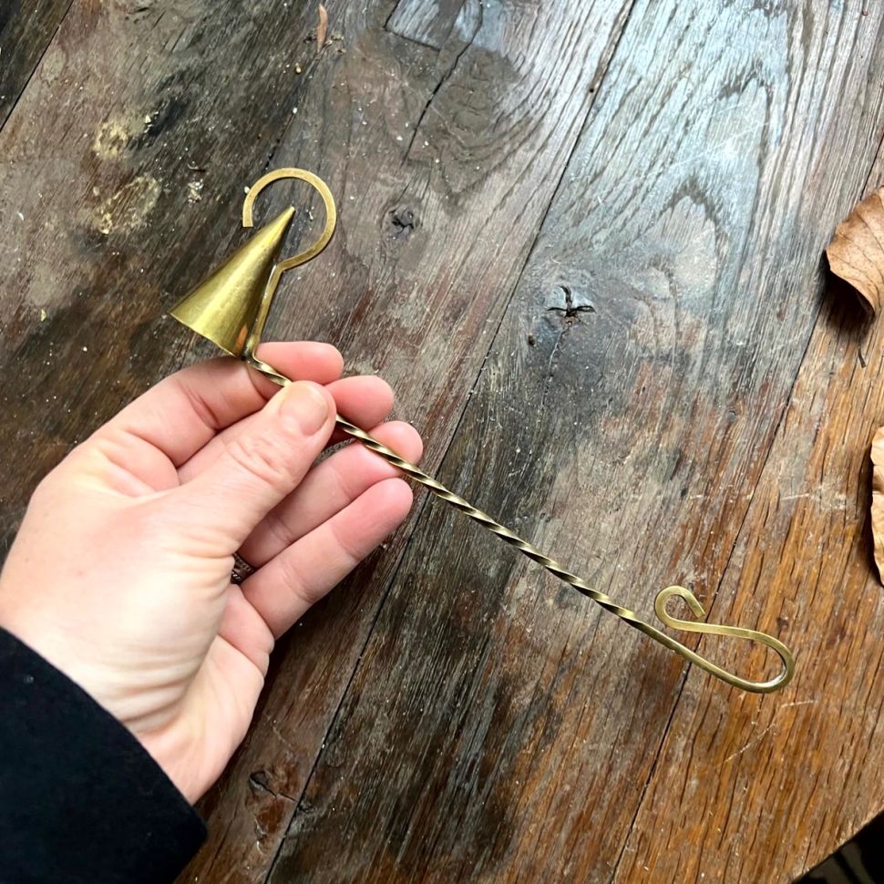 Тушитель гаситель для свечи 20 см латунь