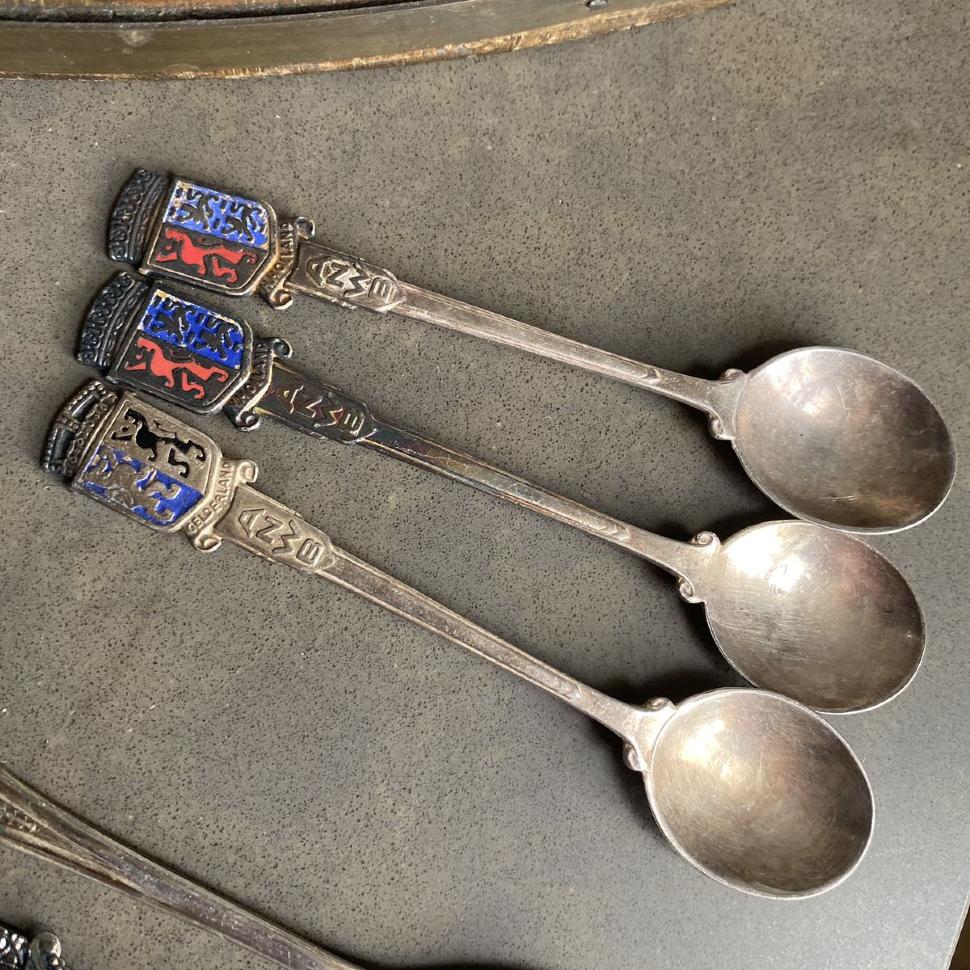 Ложка кофейная 12 см Герб набор 3 шт мельхиор