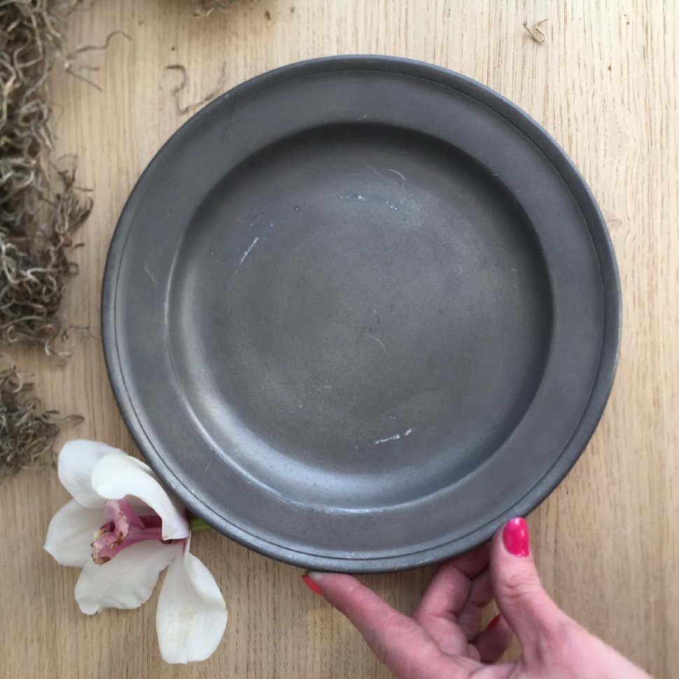 Блюдо тарелка 22 см олово Голландия 