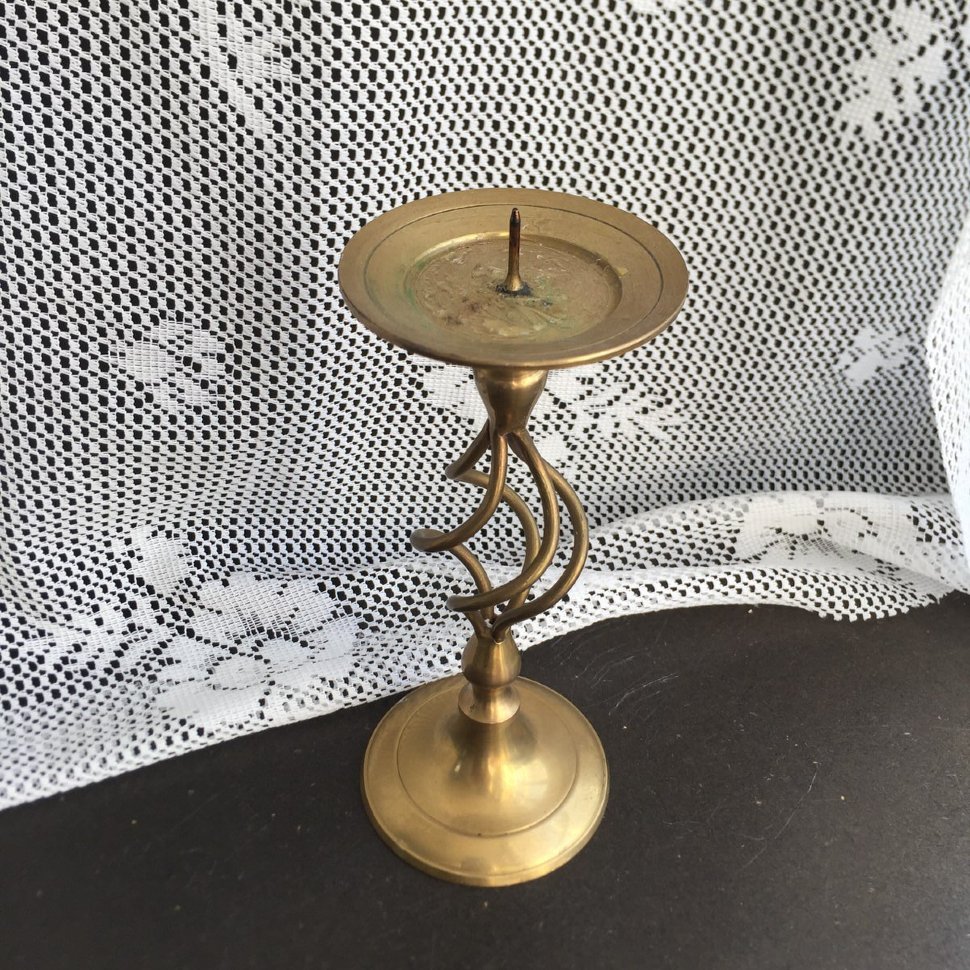 Подсвечник витой латунь со штырем для свечи