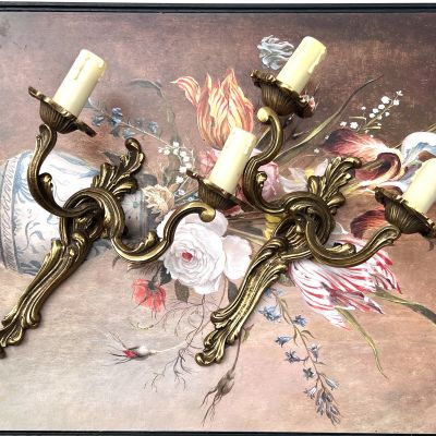 Бра настенное на 2 лампы 28 см бронза Франция  