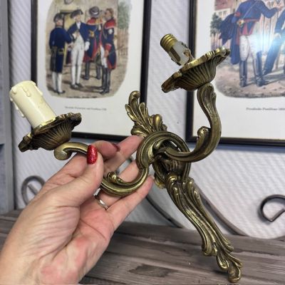 Бра настенное на 2 лампы 28 см бронза Франция  