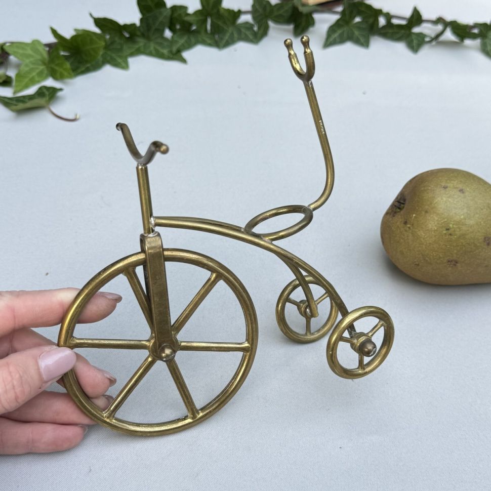Статуэтка подставка для специй Велосипед 17 см латунь