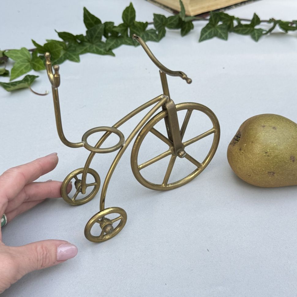 Статуэтка подставка для специй Велосипед 17 см латунь