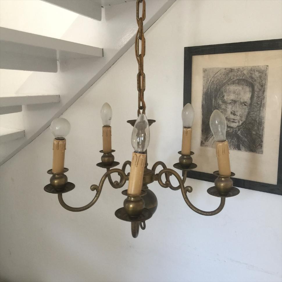Люстра на цепи латунная, Швеция