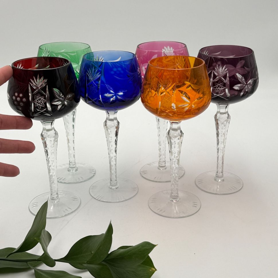 Бокал Lausitzer Glas 250 мл набор 6 шт. накладной хрусталь Германия дизайн 3