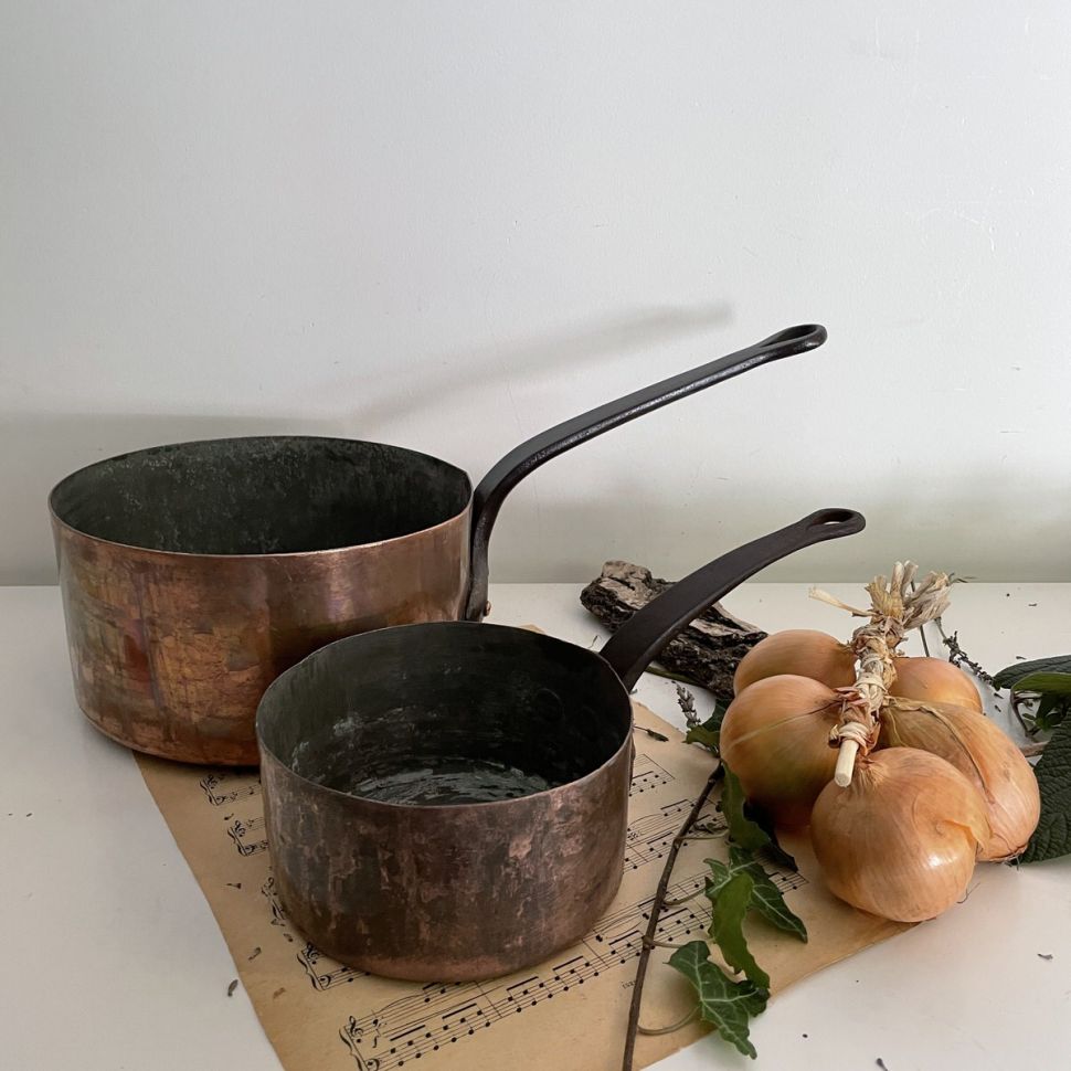 Ковш медный 1,2 л ручка чугун