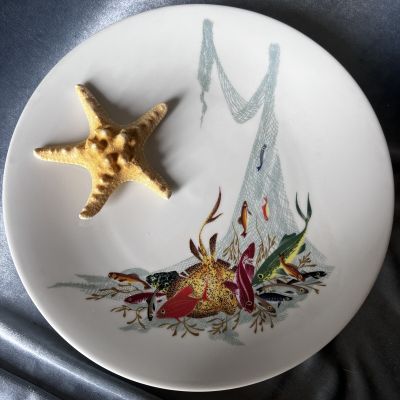 Тарелка Limoges Рыбы 24 см фарфор Франция