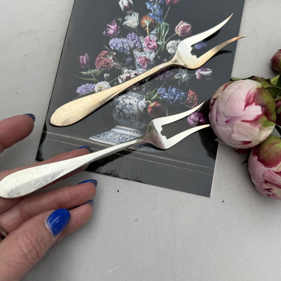 Вилка двузубец 14 см Gero 90 серебрение