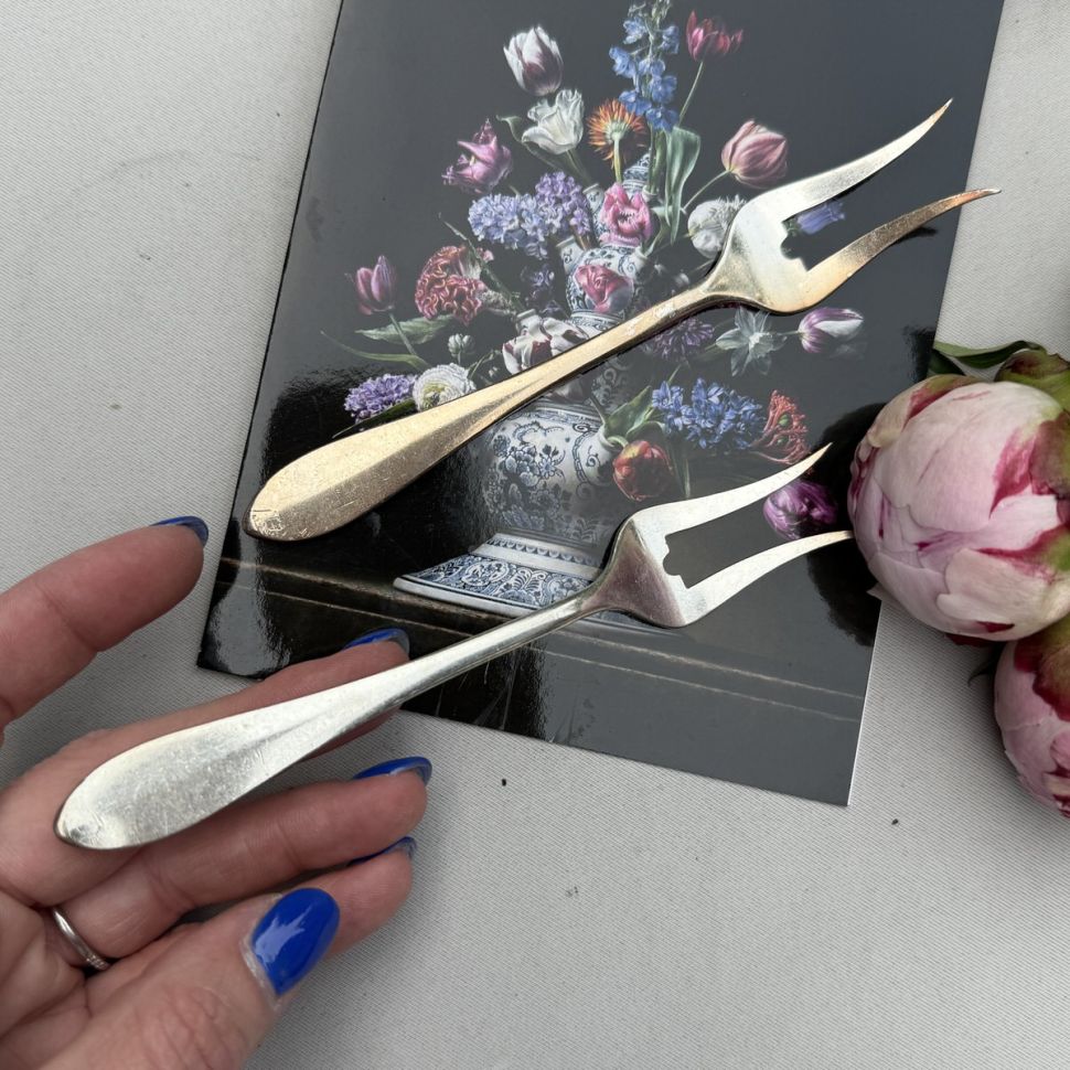 Вилка двузубец 14 см Gero 90 серебрение