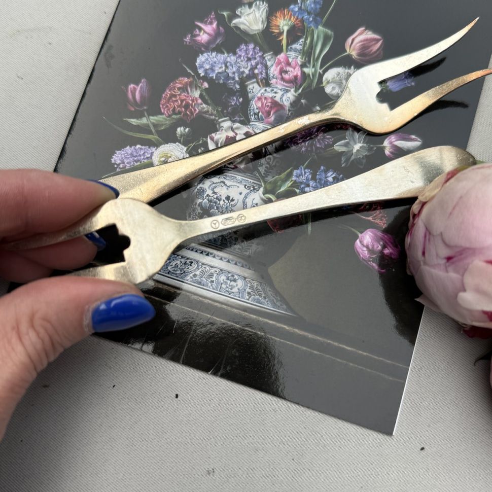 Вилка двузубец 14 см Gero 90 серебрение