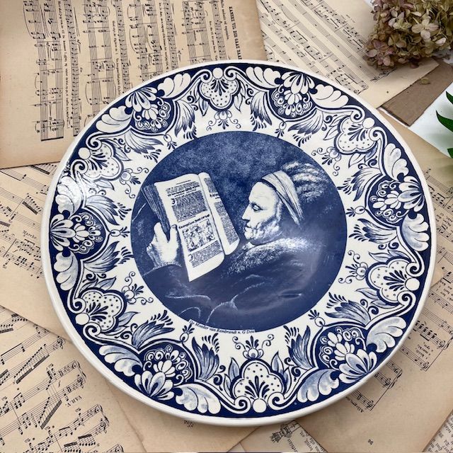 Тарелка блюдо Delfts Портрет матери Рембрандт 39 см Голландия