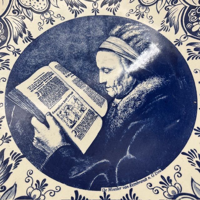 Тарелка блюдо Delfts Портрет матери Рембрандт 39 см Голландия