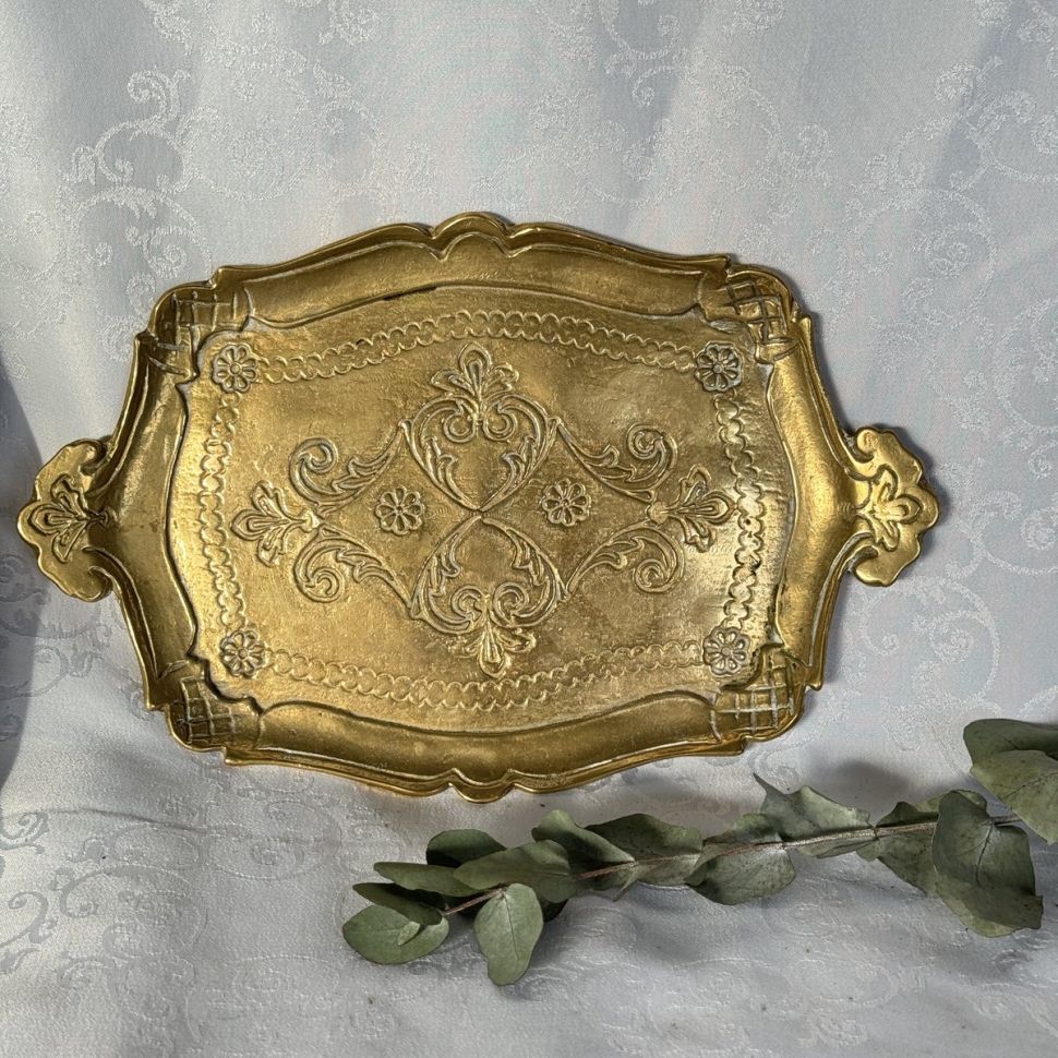 Поднос бронза в стиле Флориентийского малый 28 см