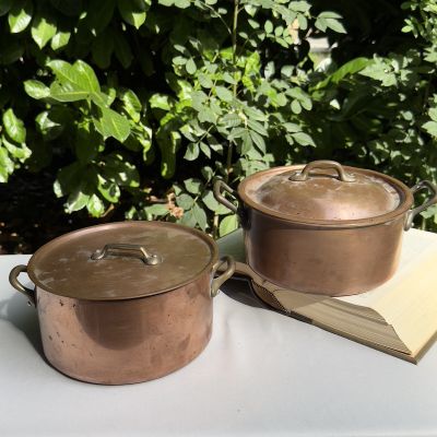 Кастрюля с крышкой 2,7 л медь латунь 