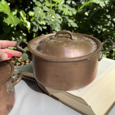 Кастрюля с крышкой 2,7 л медь латунь 